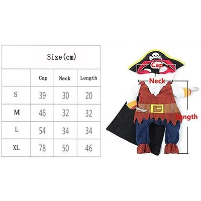 ZooVenture Costume de Pirate pour Chien et Chat ZooVenture Costume de Pirate pour Chien et Chat
