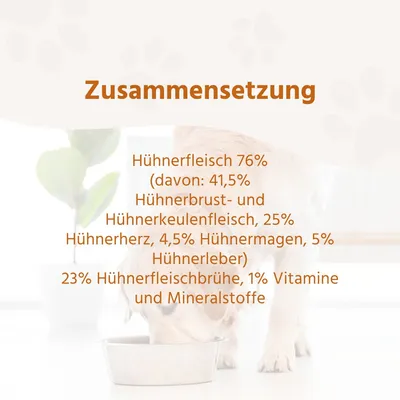 Wildfang Nassfutter Huhn pur - BARF Qualität Wildfang Nassfutter Huhn pur - BARF Qualität