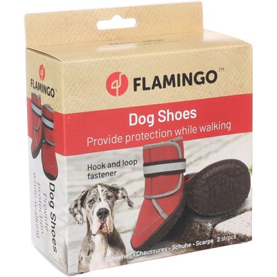 Flamingo - Chaussures Kajan Rouge XXL 10 x 8 cm. 2 pièces pour chien