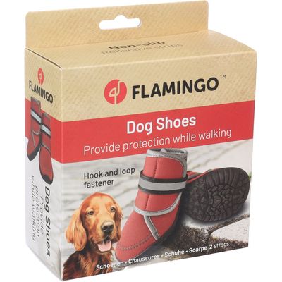 Flamingo - Chaussures Kajan Rouge L 8.7 x 7 cm. 2 pièces pour chien