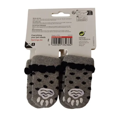 Chaussettes Asia taille M 4 pièces Grise pour chien
