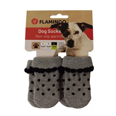 Chaussettes Asia taille L 4 pièces Grise pour chien