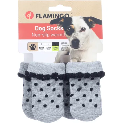 Chaussettes Asia taille L 4 pièces Grise pour chien
