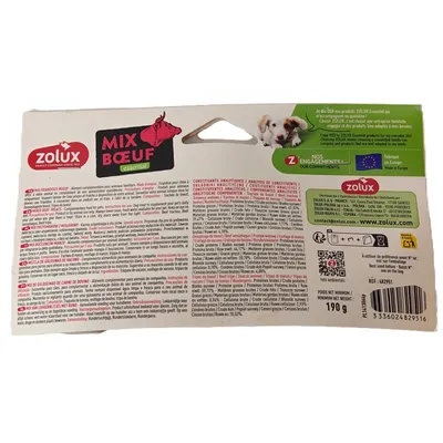 Friandises naturelles mix au Bœuf 190 g pour chien