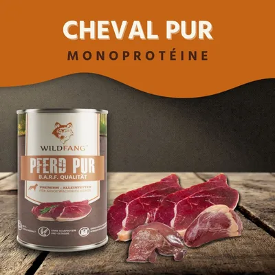 Wildfang Pâtée Mix 6 x 400 g - Qualité BARF, 70% viande, sans céréales