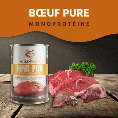 Wildfang Pâtée Mix 6 x 400 g - Qualité BARF, 70% viande, sans céréales