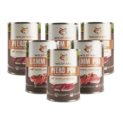 Wildfang Pâtée Mix 6 x 400 g - Qualité BARF, 70% viande, sans céréales