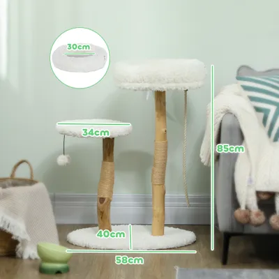 Arbre à chat avec lit poteaux à griffer plateforme de saut