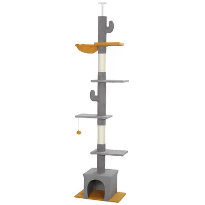 Arbre à chat, hauteur 275 cm, 6 niveaux pour chat d'intérieur