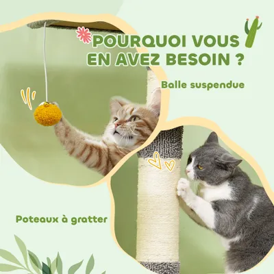 Arbre à chat, hauteur 275 cm, 6 niveaux pour chat d'intérieur