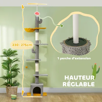 Arbre à chat, hauteur 275 cm, 6 niveaux pour chat d'intérieur