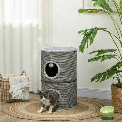Tour pour chat modulable tonneau griffoir chat avec fermeture éclair