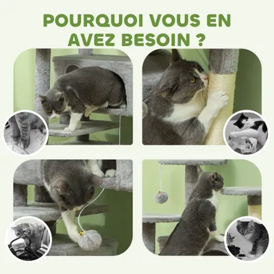 Arbre à chat, tour de jeux pour chats avec griffoir Arbre à chat, tour de jeux pour chats avec griffoir