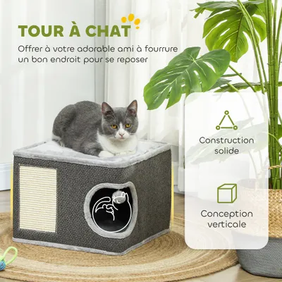 Tonneau griffoir chat arbre à chat avec plate-forme supérieur