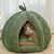 PetTribes Panier pour chat chauffant et capitonné, style cabane