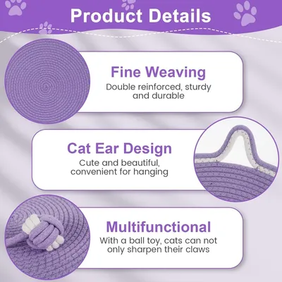PetTribes Panier grattoir pour chat intérieur - Lavande-50cm
