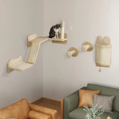 Étagères murales pour chat, ensemble de meubles muraux pour chat