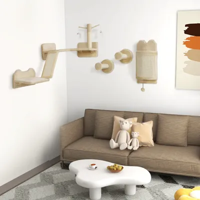 Étagères murales pour chat, ensemble de meubles muraux pour chat