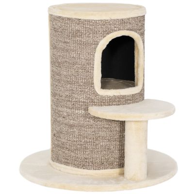 Tonneau à gratter tour à griffer pour chat 2 niveaux