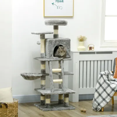 Arbre à chat multifonctionnel avec griffoir