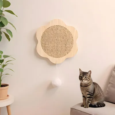 Tapis à griffer à ventouses en forme de fleur pour chat