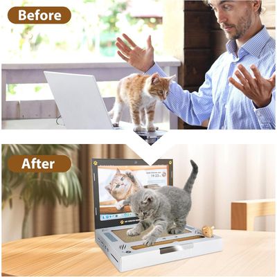 PetTribes Griffoir 3-en-1 pour chat - Souris douce + boule à grelot