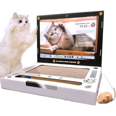 PetTribes Griffoir 3-en-1 pour chat - Souris douce + boule à grelot