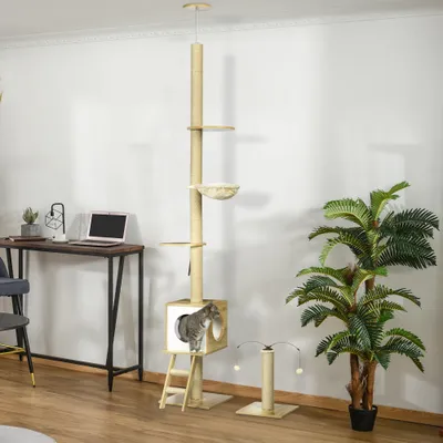 Arbre à chat réglable au sol
