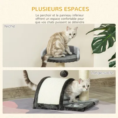 Arbre à chat griffoir jeu boule suspendue + plateforme