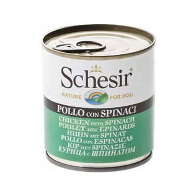 SCHESIR - Pâtée en gelée Poulet/Epinards chien (boite 285g) - SCHESIR