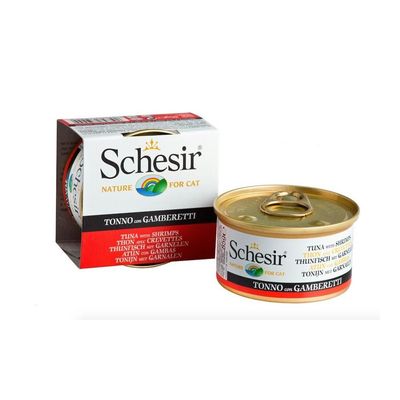 SCHESIR - Pâtée en gelée thon/crevettes chat (boite 85g) - SCHESIR