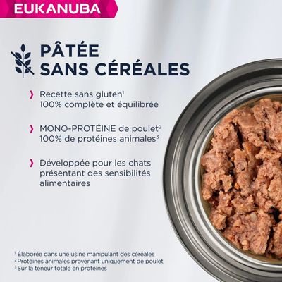 Eukanuba - Pâtée pour Chat - Poulet Adulte