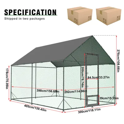 BingoPaw Enclos Poulailler Parc à Poules Grillagé avec Bâche