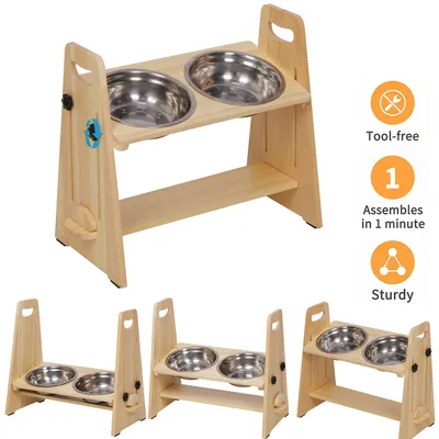 BINGOPAW Raised Pet Bowls, Cat and Small Dog Bowl Station BINGOPAW Raised Pet Bowls, Cat and Small Dog Bowl Station