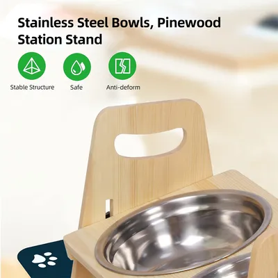 BINGOPAW Raised Pet Bowls, Cat and Small Dog Bowl Station BINGOPAW Raised Pet Bowls, Cat and Small Dog Bowl Station