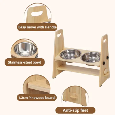 BINGOPAW Raised Pet Bowls, Cat and Small Dog Bowl Station BINGOPAW Raised Pet Bowls, Cat and Small Dog Bowl Station