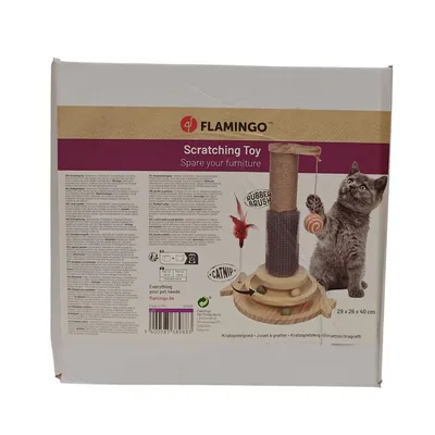 jeux  à griffer Lex Circuit avec balle Gris, H 40 cm pour chat