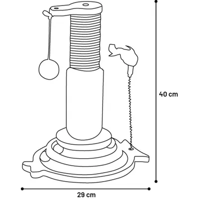 jeux  à griffer Lex Circuit avec balle Gris, H 40 cm pour chat