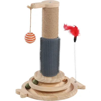 jeux  à griffer Lex Circuit avec balle Gris, H 40 cm pour chat