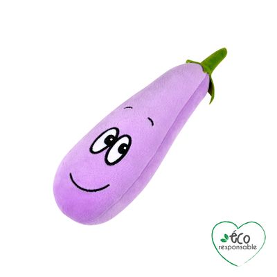 Jeu en peluche aubergine pour chien 25cm
