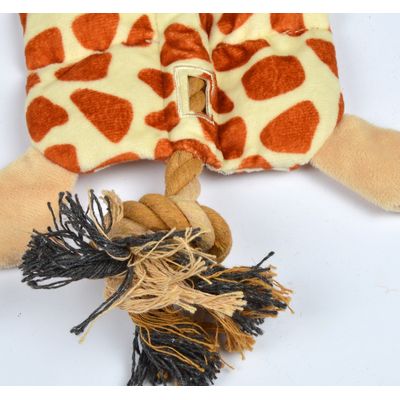 Jeu peluche Girafe et corde pour chien