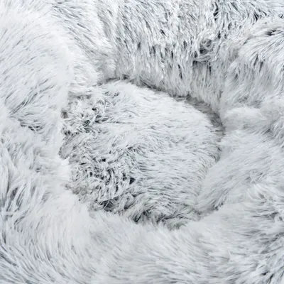 Coussin Chat ou Chien Fluffy Blanc gris