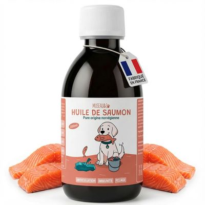 Huile de Saumon - Articulations, Beauté du poil, Oméga 3 - Chien et Chat