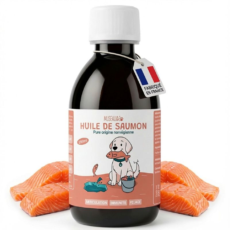 Huile de Saumon - Articulations, Beauté du poil, Oméga 3 - Chien et Chat