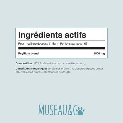 Museau & Co | Psyllium Blond | Digestion & Transit | Chien & Chat Museau & Co | Psyllium Blond | Digestion & Transit | Chien & Chat