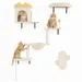 Katzen Kletterwand, 4er Set, inkl. Katzenhöhle Katzenliege Plattformen
