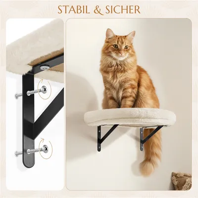 Katzen Kletterwand, 4er Set, inkl. Katzenhöhle Katzenliege Plattformen