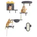 Katzen Kletterwand, 4er Set, inkl. Katzenhöhle Katzenliege Plattformen