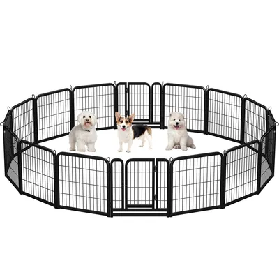 Parc Pour Chien 16 Panneaux Enclos Pour Chien Avec Porte Verrouillable