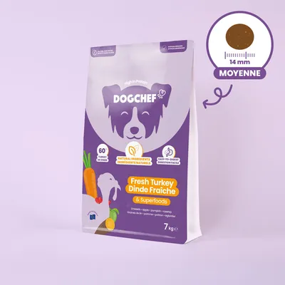 Dog Chef Croquettes Hypoallergéniques à la Dinde Fraîche pour chien
